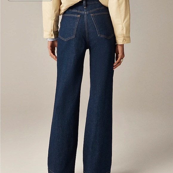 J. Crew Dark Blue Wide Leg Trouser Jeans - Picture 3 of 10